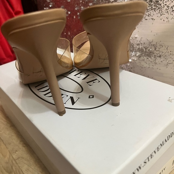 Steve Madden Nude and Clear Heeled Mules - Picture 7 of 7